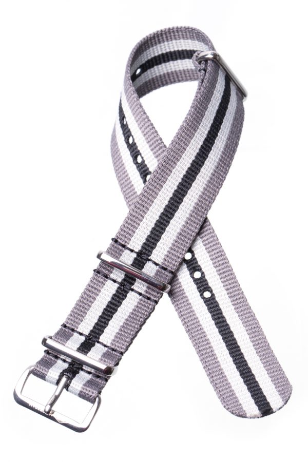 Grey, white & black Nato Watch Strap - Image 2