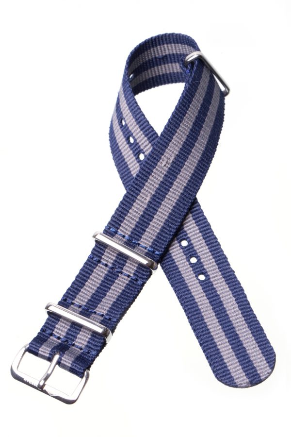 Dark blue & grey stripes Nato Watch Strap - Image 2