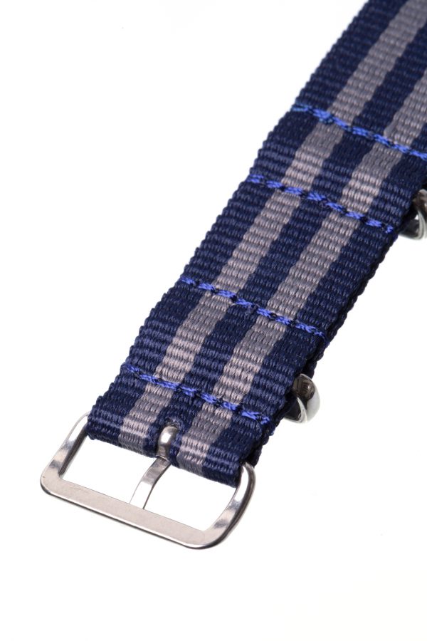 Dark blue & grey stripes Nato Watch Strap - Image 4