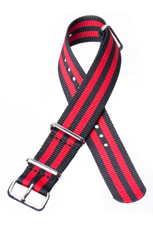 Black & red striped Nato Watch Strap - Image 2