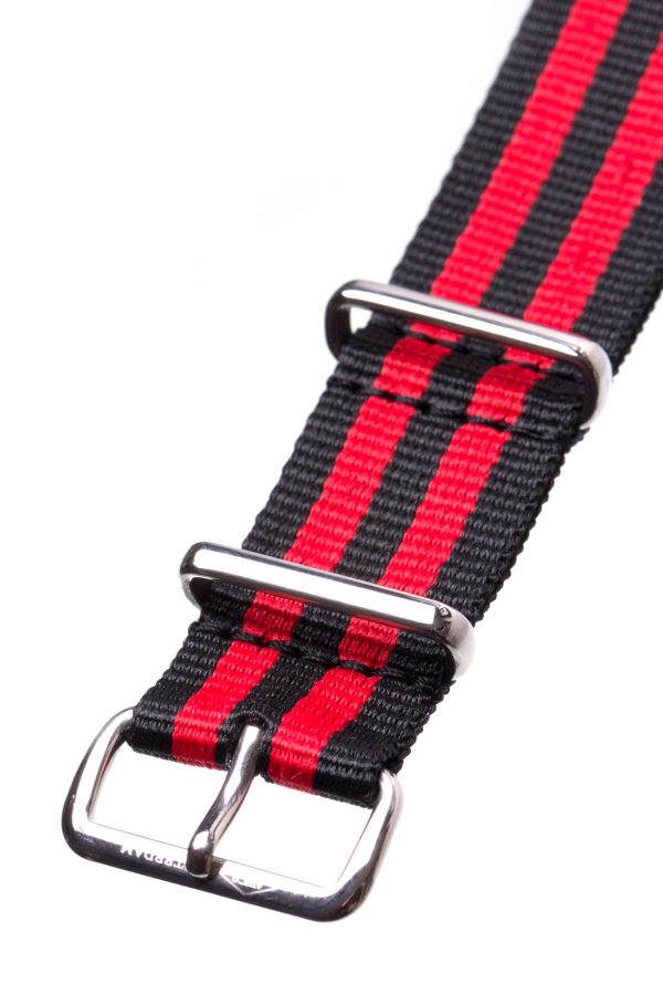 Black & red striped Nato Watch Strap - Image 3