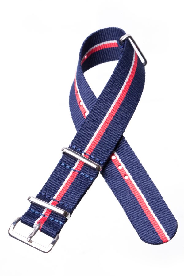 Dark blue, red & white Nato Watch Strap - Image 2