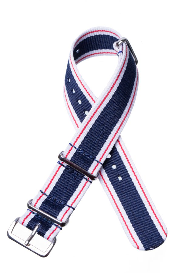 Dark blue, white & red Nato Watch Strap - Image 2
