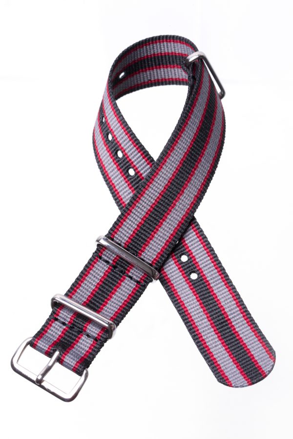 Black & grey and red Nato Watch Straps - Image 2