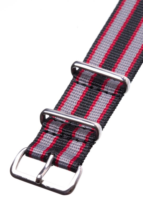 Black & grey and red Nato Watch Straps - Image 3