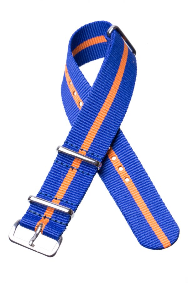 Blue & Orange striped Nato Watch Strap - Image 2