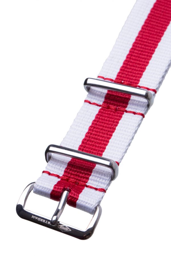 White & red Nato Watch Strap - Image 3