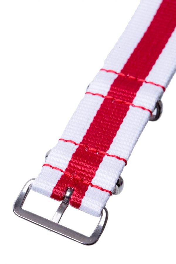White & red Nato Watch Strap - Image 4