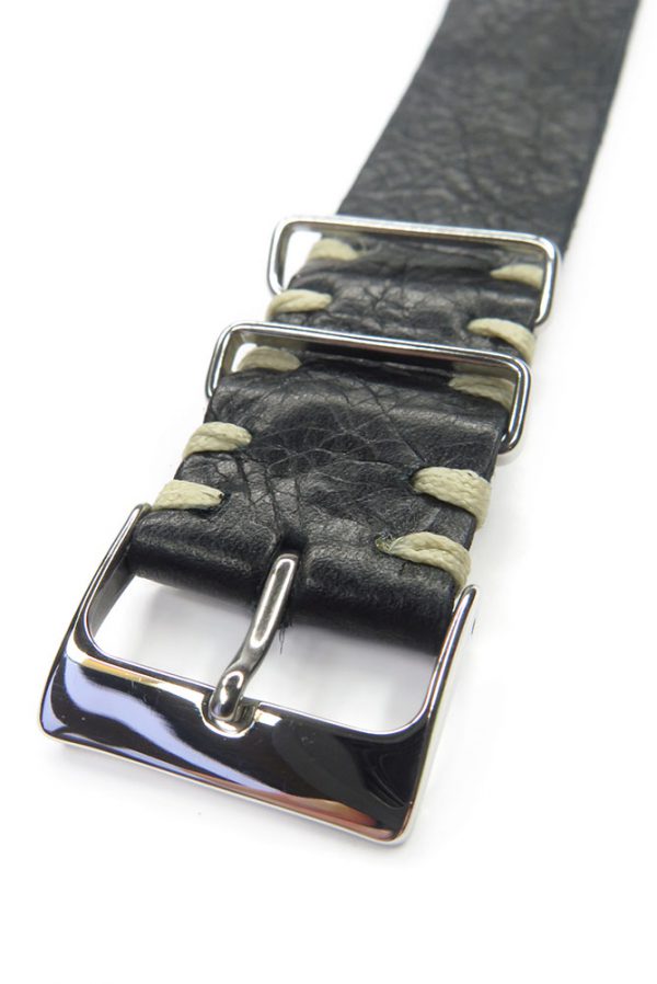 Black leather Nato Watch Strap - Image 3