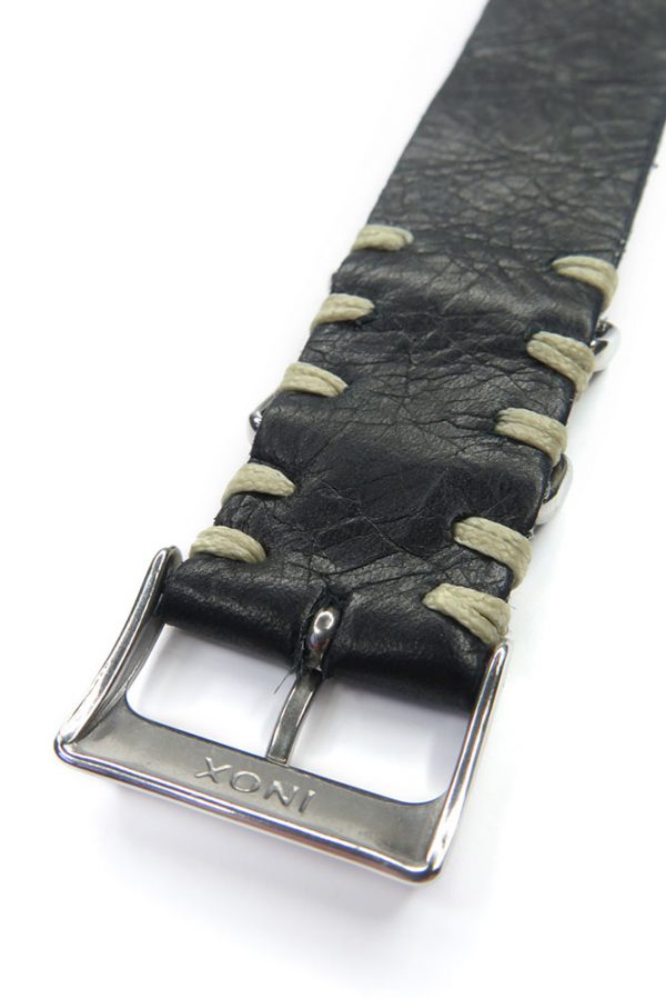 Black leather Nato Watch Strap - Image 4