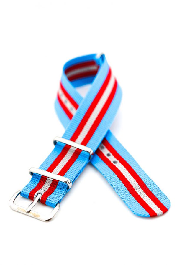 Blue, red & white Nato Watch Strap - Image 2