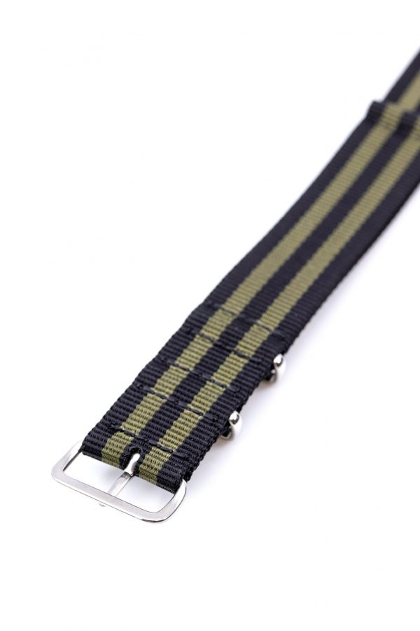 Black & Green Stripes Nato Watch Strap - Image 4
