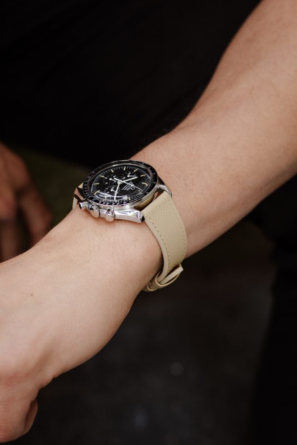 Beige Epsom Leather Watch Strap - Image 2