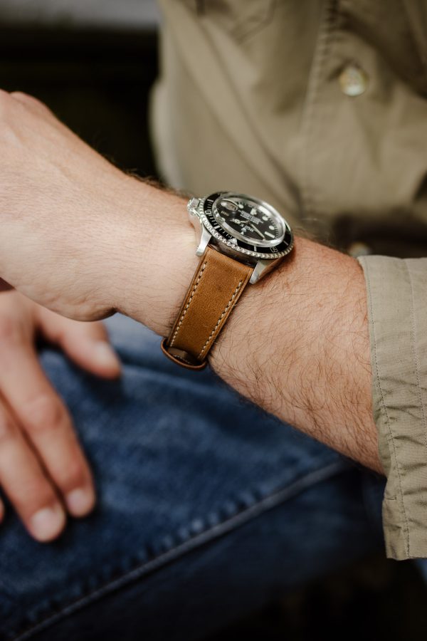Brown Cavallo Leather Watch Strap - Image 3