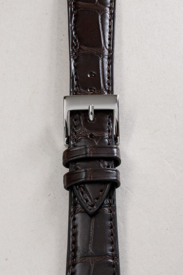 Chocolate Brown Alligator Matt Leather Watch Strap