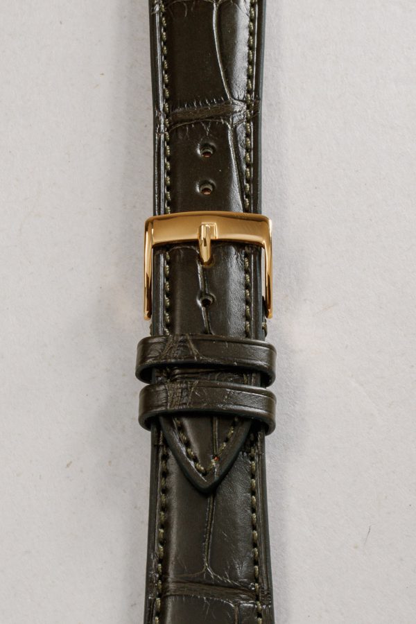 Olive Alligator Matt Leather Watch Strap
