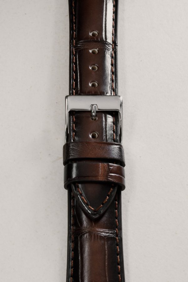 Chocolate Brown Vintage Alligator Leather Watch Strap