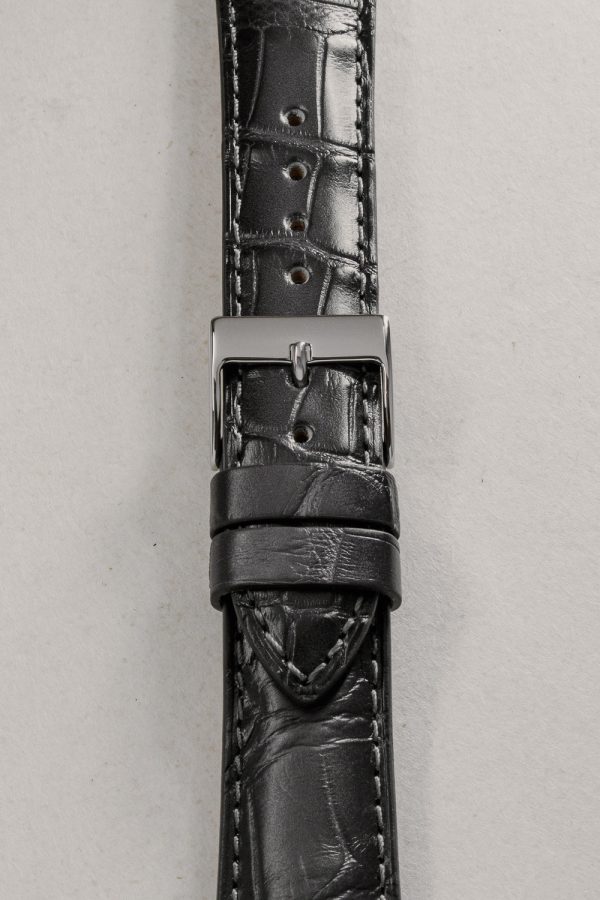 Gray Vintage Alligator Leather Watch Strap