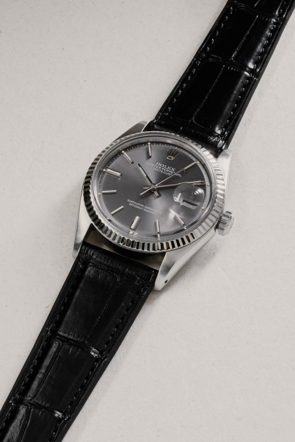 Jeans Blue Matt Alligator Leather Watch Strap - Image 2
