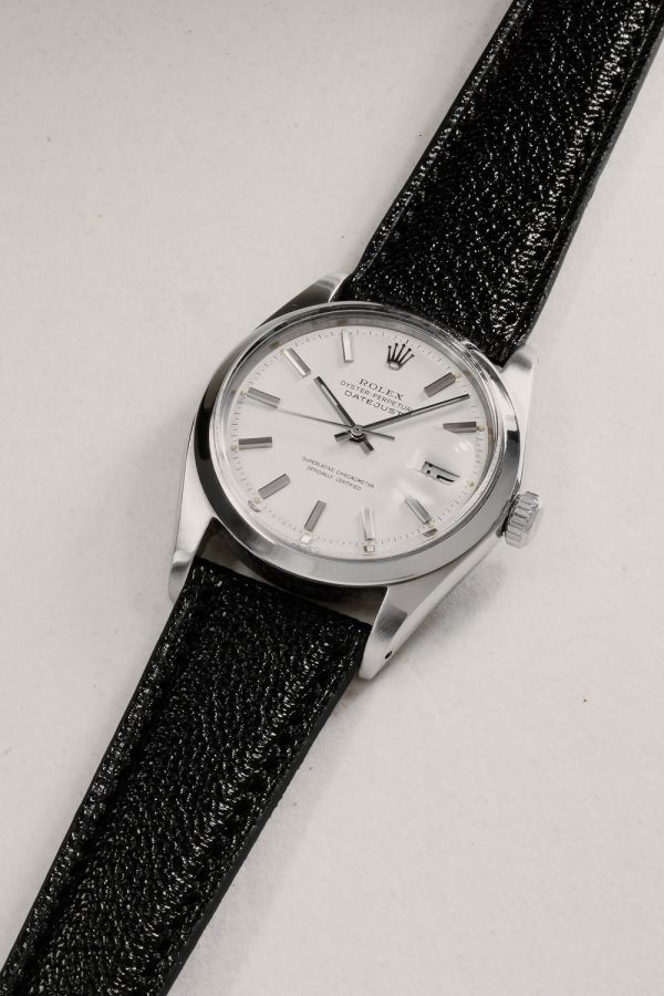 Black Madras Leather Watch Strap - Image 3