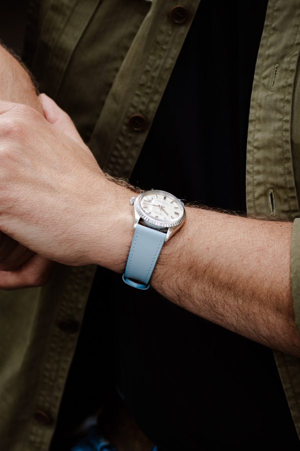 Light Blue Nappa Leather Watch Strap - Image 2