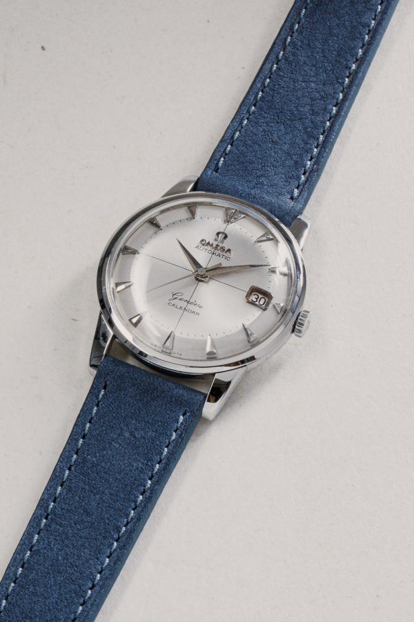 Jeans Blue Nubuck Leather Watch Strap - Image 3