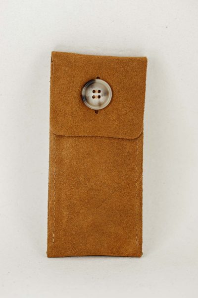 Watch Pouch Suede Leather Cognac