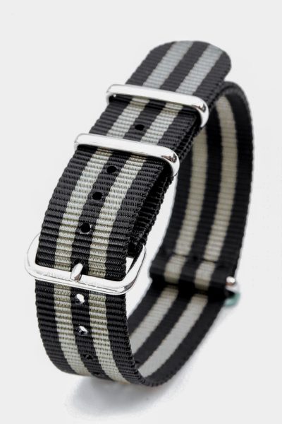 Black Striped ‘Bond’ Nato Watch Strap