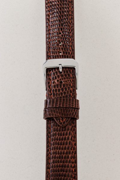 Cognac Glossy Lizard Leather Watch Strap