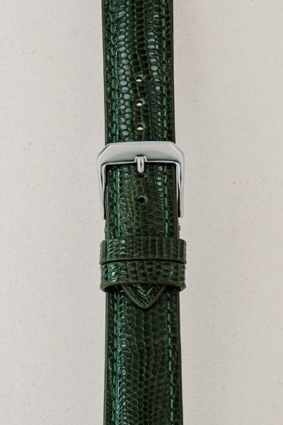 Green Glossy Lizard Leather Watch Strap