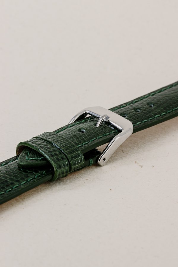 Green Glossy Lizard Leather Watch Strap - Image 2