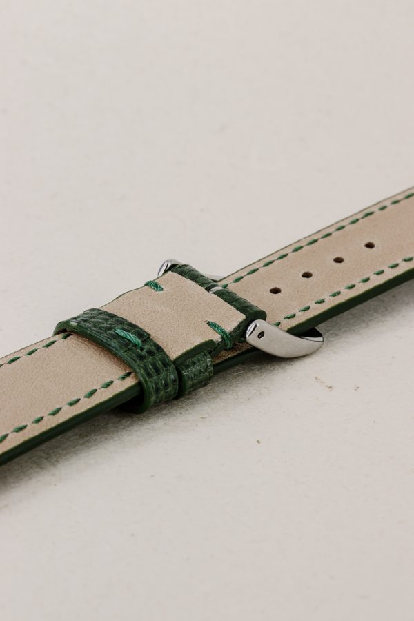 Green Glossy Lizard Leather Watch Strap - Image 3