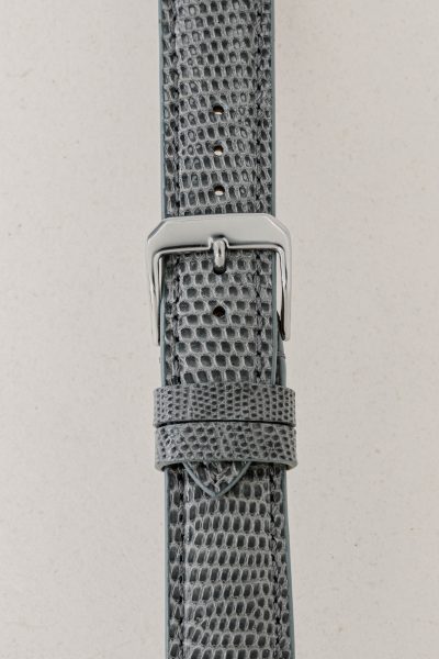 Grey Glossy Lizard Leather Watch Strap
