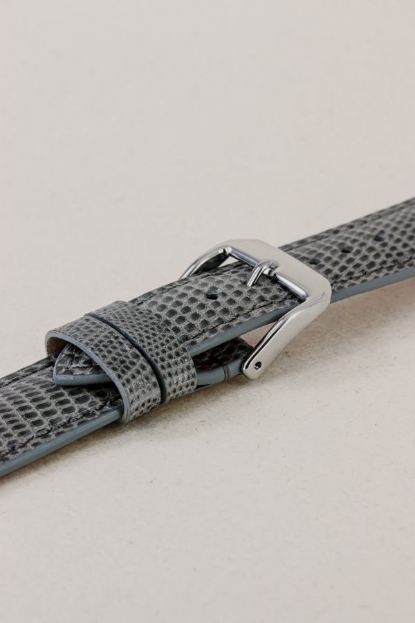Grey Glossy Lizard Leather Watch Strap - Image 3