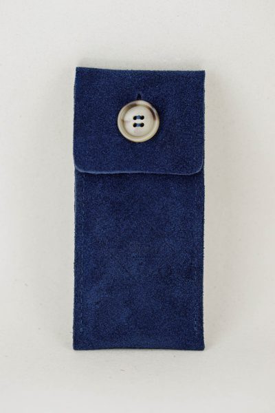 Watch Pouch Suede Leather Navy