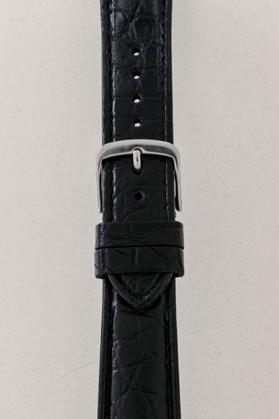 Black Croco Leather Watch Strap