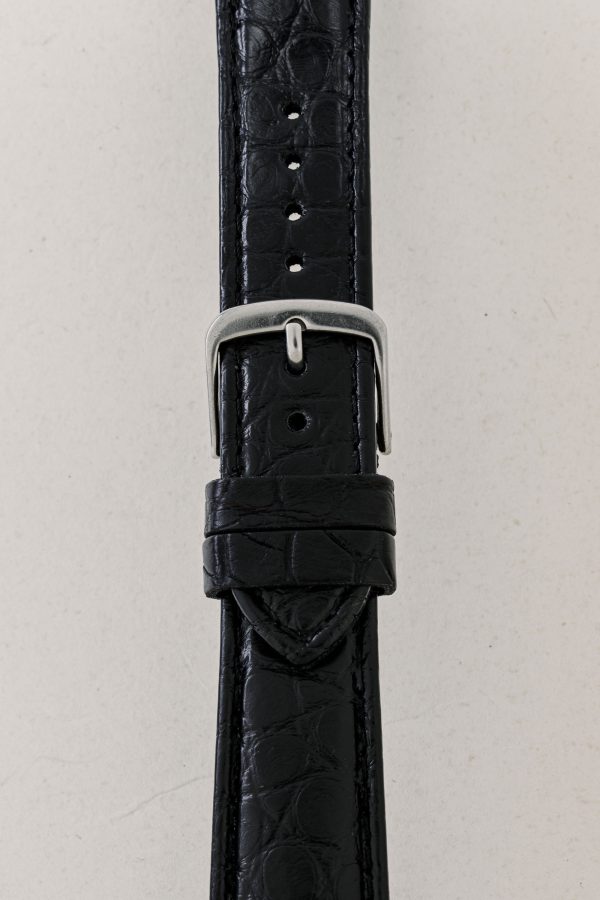 Black Croco Leather Watch Strap