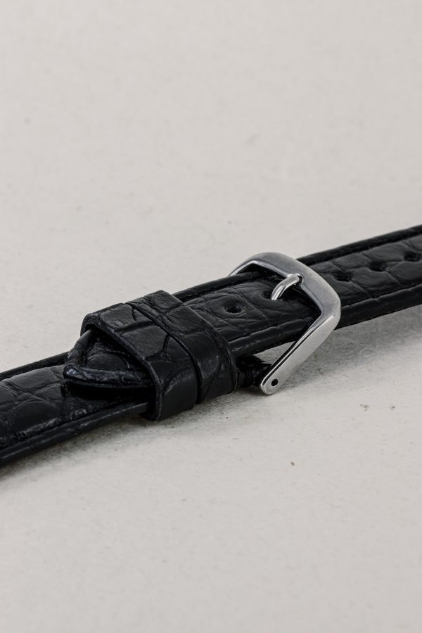 Black Croco Leather Watch Strap - Image 2