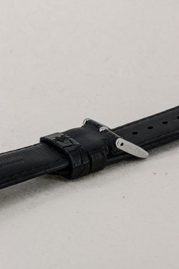 Black Croco Leather Watch Strap - Image 3