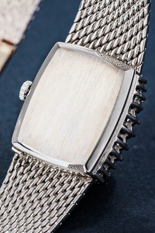 Longines record 18 k white gold 10 emerald and 12 brilliant - Image 5
