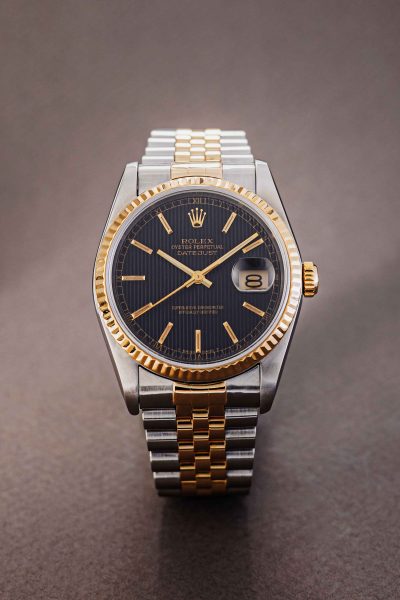 Rolex Datejust Ref. 16233 black tapestry dial