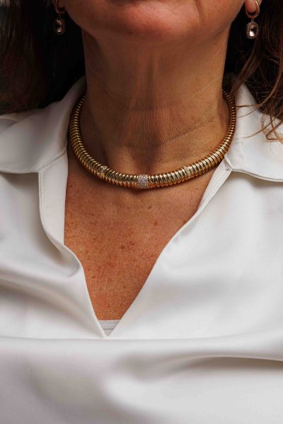 Cartier Gastube Necklace 18K + 1.20k Diamond