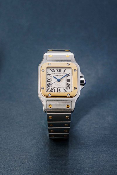 Cartier Santos Galbée two tone Gouilloche Ref.2423 SP