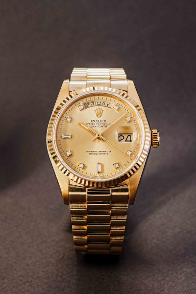 Rolex Day-Date Ref. 18038 Factory-Set Diamond Dial.